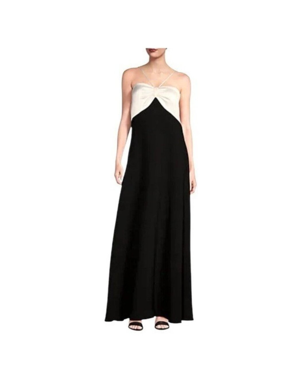 ALEX MARIE Sara Halter Sleeveless Gown Black & Ivory Size 16 NEW